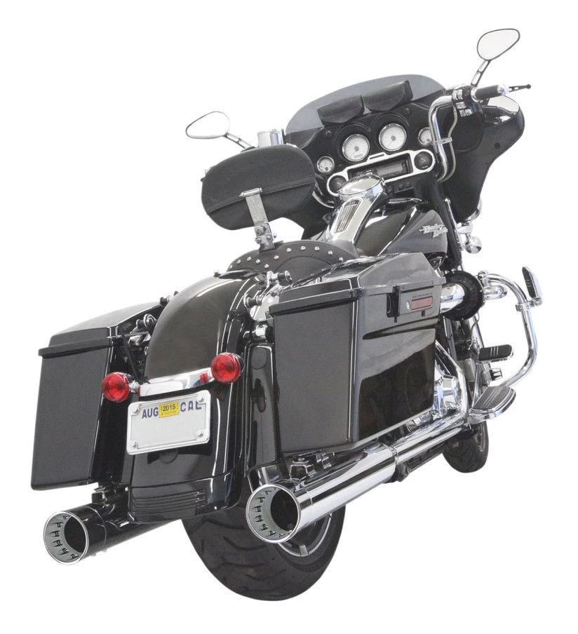 Bassani Exhaust Slip-On Bassani 4" DNT Megaphone Mufflers For Harley Touring - Image 2