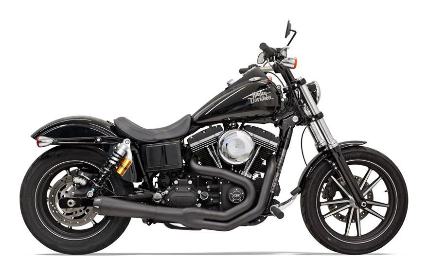 Bassani Exhaust Full System Bassani Road Rage II 2-Into-1 Exhaust For Harley Dyna With Tall Shocks 1991-2017