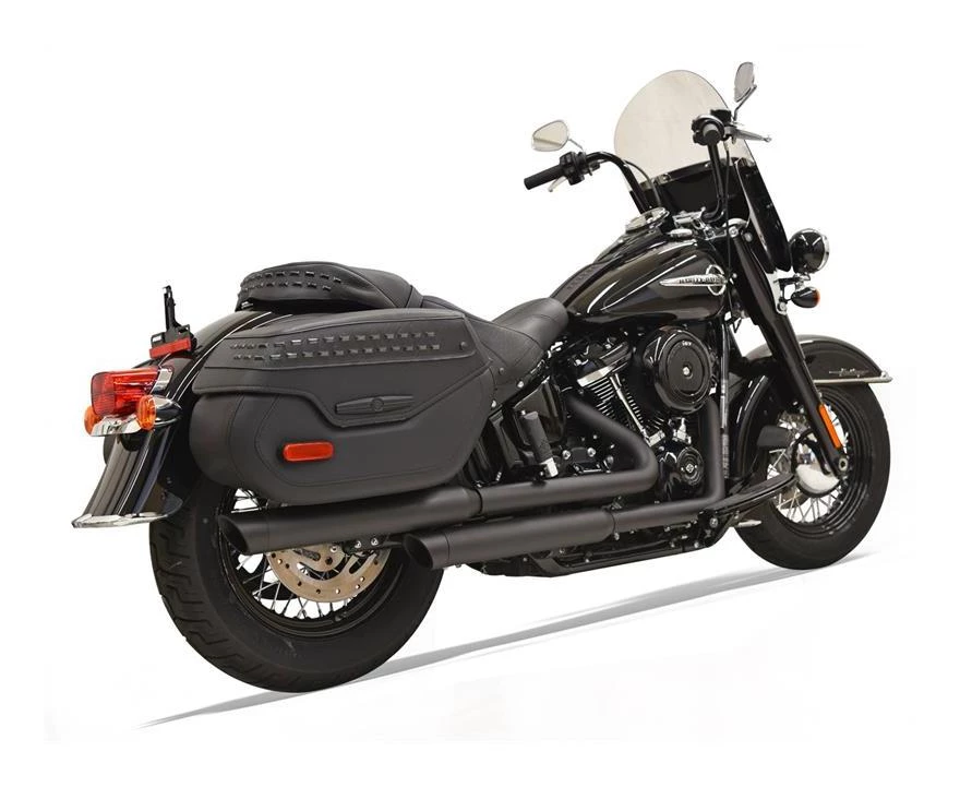 Bassani Exhaust Full System Bassani Staggered Duals Exhaust For Harley Softail Heritage / Deluxe 2018-2022