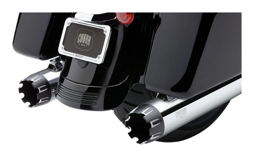 Exhaust Cobra 4" NH Dual Cut Slip-On Mufflers For Harley Touring - Image 5