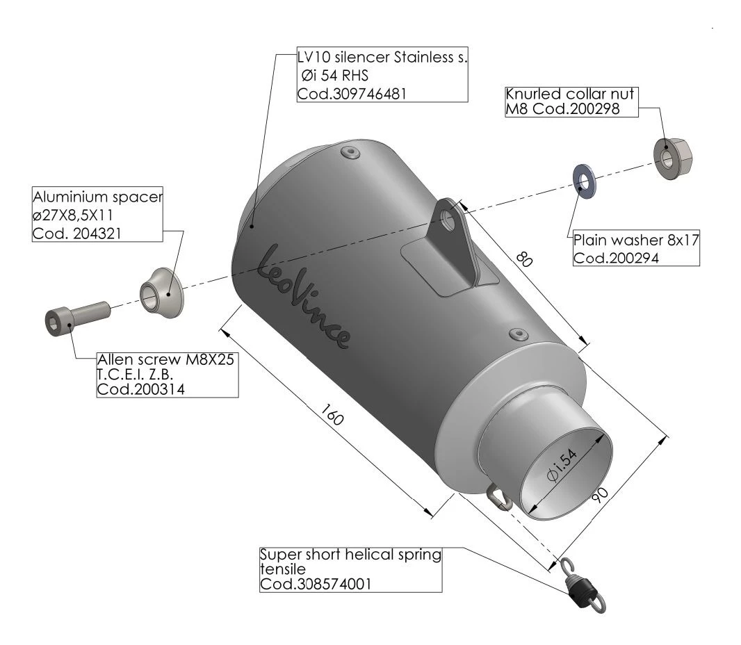 Exhaust LeoVince LV-10 Weld-On Muffler - Image 4