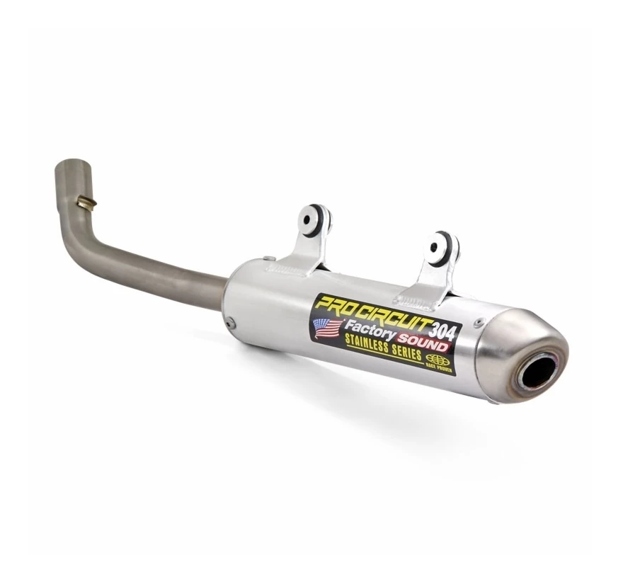 Slip-On Pro Circuit 304 Silencer KTM 250cc-300cc SX / XC / XC-W TPI 2017-2018 Stainless Steel/Aluminum/Stainless Steel [Previously Installed]