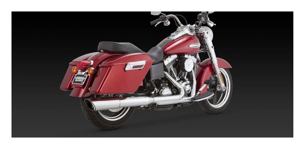 Exhaust Vance & Hines 4" Twin Slash 2-Into-1 Slip-On Muffler For Harley Dyna 2012-2017 - Image 3