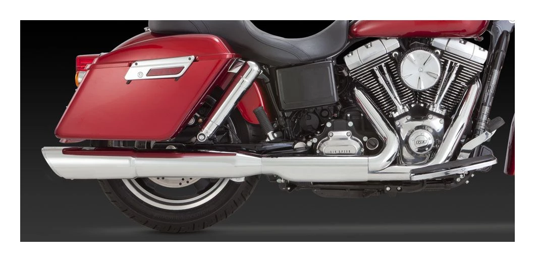 Exhaust Vance & Hines 4" Twin Slash 2-Into-1 Slip-On Muffler For Harley Dyna 2012-2017 - Image 5