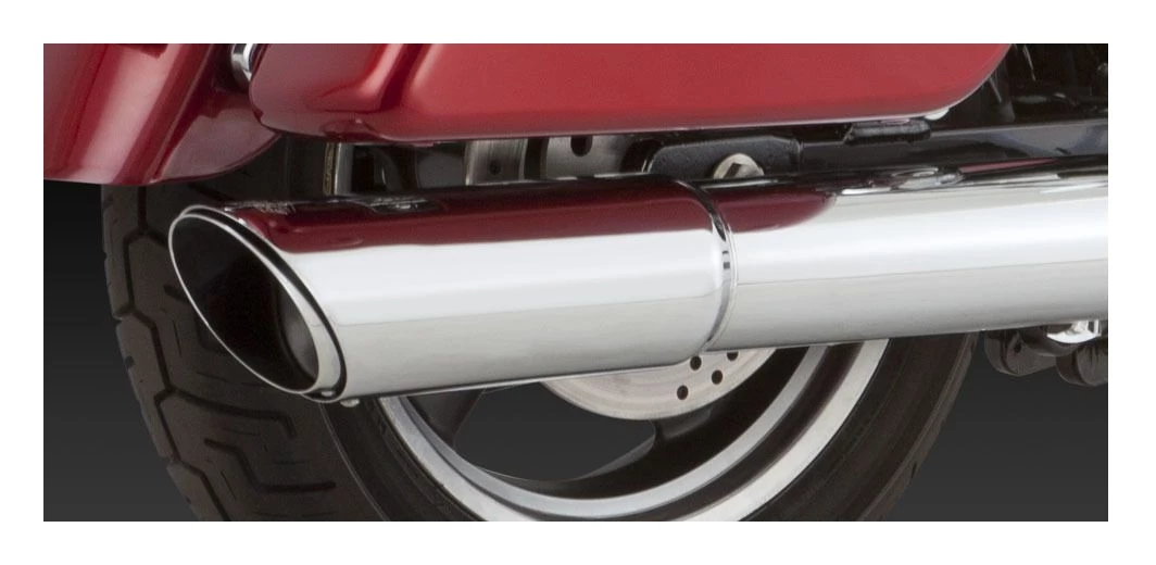 Exhaust Vance & Hines 4" Twin Slash 2-Into-1 Slip-On Muffler For Harley Dyna 2012-2017