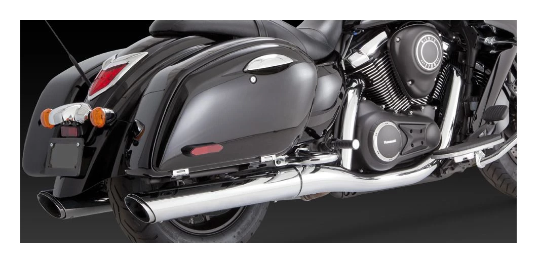 Exhaust Vance & Hines Twin Slash Round Slip-On Mufflers